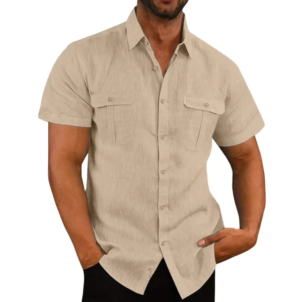 Cotton Linen Hot Sale Men Short-Sleeved Shirts Summer Solid Color Comfort Collar Casual Beach Style Plus SizeMale Shirts M-5XL - Image 4