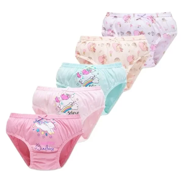 5Pcs/Set Assorted Styles Cute Cartoon Girls Underwear Panties Cotton Panty Girl Children Soft Underpants Breathable Girls Briefs