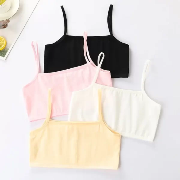 4pcs/Lot Children's Breast Care Girl Bra 8-14 Years Hipster Cotton Teens Teenage Underwear Summer Kids Lace Vest - Image 11