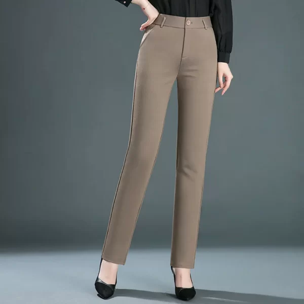 Stretch High Waist Trousers Women's Fashion Casual Pants Black Khaki Navy Blue Slacks Women Pantalones - Image 6