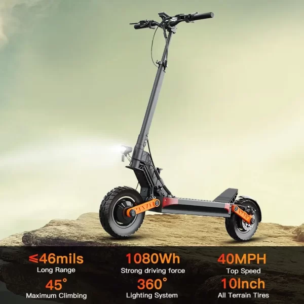 JOYOR S10-S-Z Folding Electric Scooter 1000W*2 Dual Motors 60V18AH High-capacity Battery 10*3.0 Widen Tires 75Km Max Range - Image 4