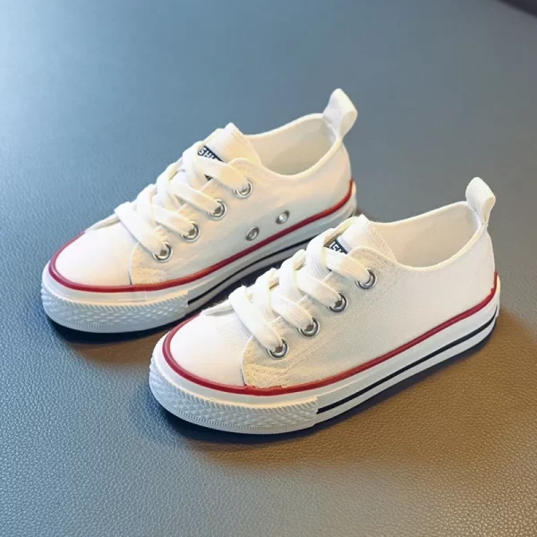 Children's Low-top Canva Shoes 2024 Spring New Style White Candy Color Men's Women's Children's Parent-child Board Shoes - Image 6