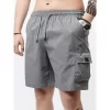 3-Piece Mixed Color Men's Elastic Waist Work Shorts With Side Pockets Suitable For Summer Outdoor Leisure And Work Man Clothing - Image 5