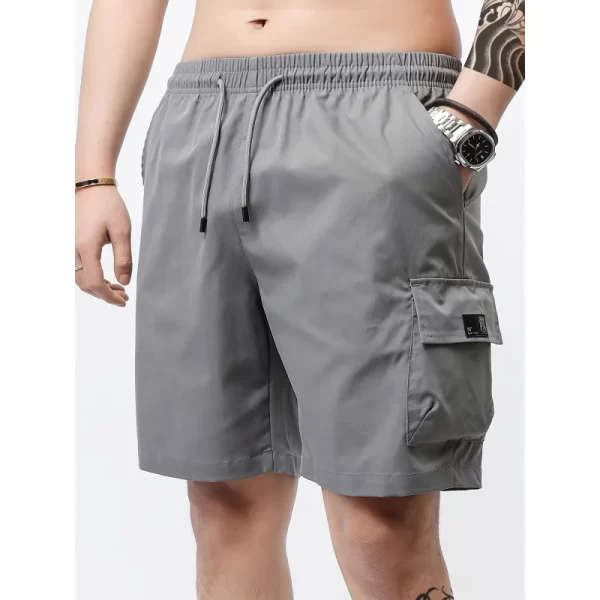 3-Piece Mixed Color Men's Elastic Waist Work Shorts With Side Pockets Suitable For Summer Outdoor Leisure And Work Man Clothing - Image 5