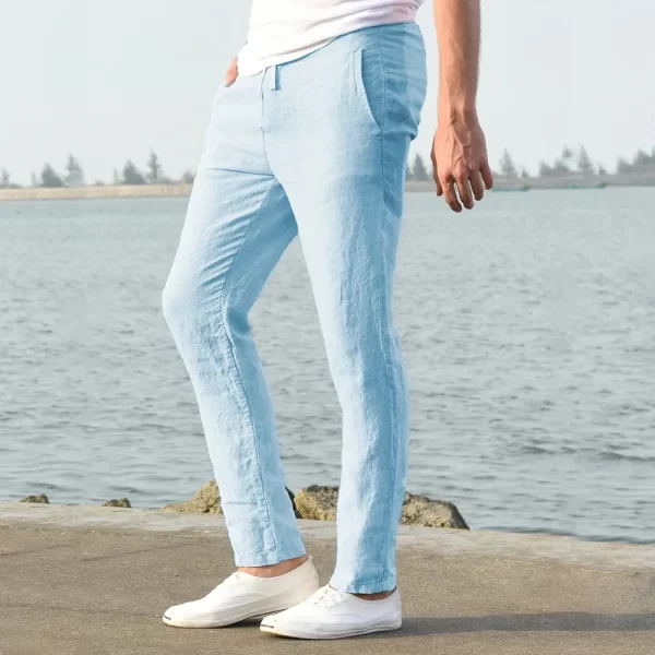 Men's Cotton Linen Pants Male Autumn New Breathable Solid Color Linen Trousers Fitness Streetwear S-3XL - Image 5