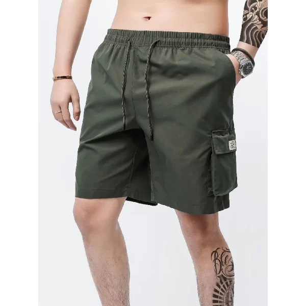 3-Piece Mixed Color Men's Elastic Waist Work Shorts With Side Pockets Suitable For Summer Outdoor Leisure And Work Man Clothing - Image 9