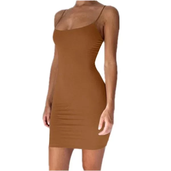 Summer Spaghetti Strap Mini Dress 2024 Women Sexy Bodycon Club Party Dresses Short Female Camisole Solid Black Sheath Sundress - Image 12
