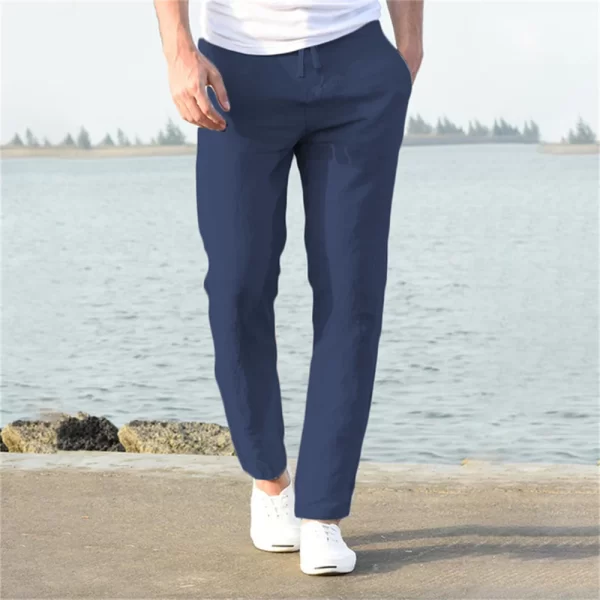 Men's Cotton Linen Pants Male Autumn New Breathable Solid Color Linen Trousers Fitness Streetwear S-3XL - Image 8