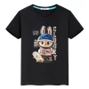 Kawaii Tops labubu 100%Cotton t shirt for kids boy 10years toddler girl clothes Anime Short  pride tshirt y2k kids clothes girls