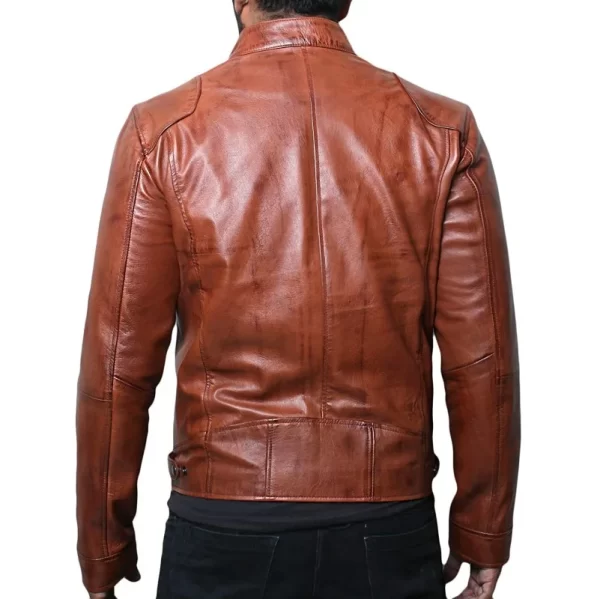 2023 New Spring and Autumn Men's Motorcycle Leather Jacket Men's Youth Standing Collar Punk Leather Coat - Image 2
