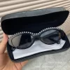 Fann Cat Eye Retro Pearl Sunglasses Elliptical Small Frame Sunglasses Glasses - Image 7