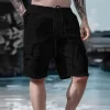Summer Fashion Loose White Cargo Shorts Men's Handsome Streetwear Beachwear Solid Color With Pockets Shorts Workout Pants 2024 - Image 5