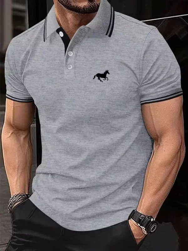 New Men's T-shirt Classic Short sleeved Polo Shirt Summer Top Casual T-shirt Button Lapel Super Large S-3XL Casual Polo Shirt - Image 2