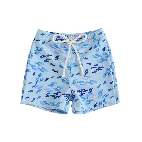 Kids Swim Trunks with Cute Animal Print Quick Dry Beach Shorts with Drawstring Waistband for Boys Summer Bathing Suit - Image 6
