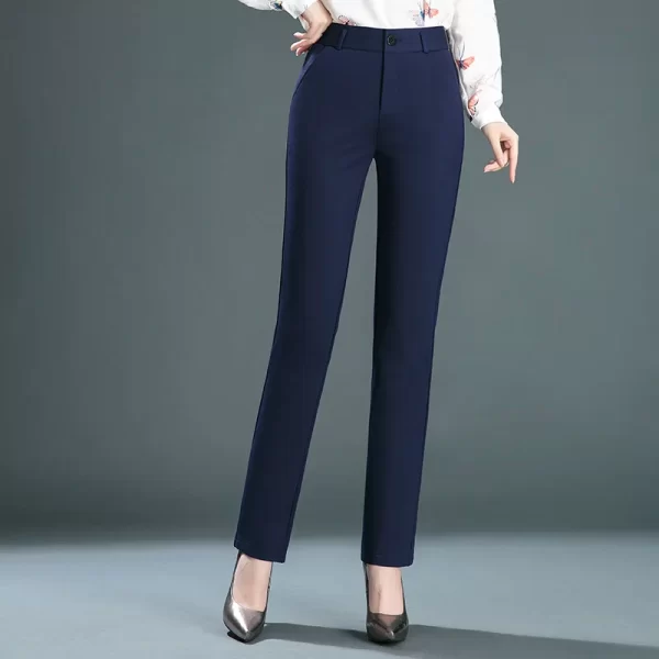 Stretch High Waist Trousers Women's Fashion Casual Pants Black Khaki Navy Blue Slacks Women Pantalones - Image 7