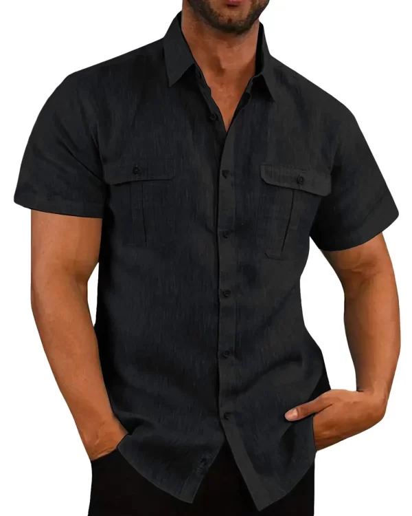 Cotton Linen Hot Sale Men Short-Sleeved Shirts Summer Solid Color Comfort Collar Casual Beach Style Plus SizeMale Shirts M-5XL - Image 7