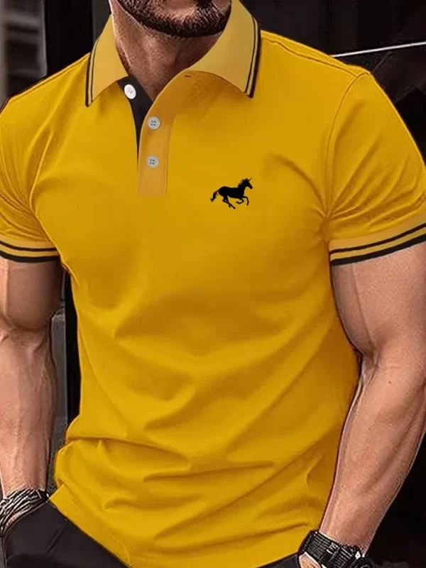 New Men's T-shirt Classic Short sleeved Polo Shirt Summer Top Casual T-shirt Button Lapel Super Large S-3XL Casual Polo Shirt - Image 5