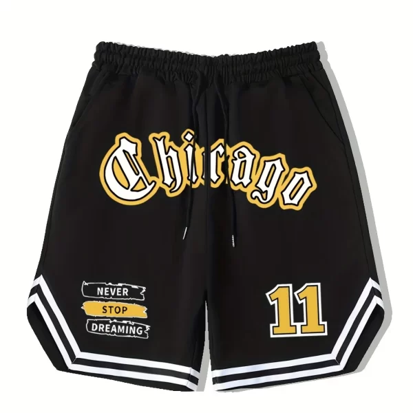 Boys' casual and comfortable letter printed shorts with 3D camouflage pattern elastic shorts, suitable for outdoor sports