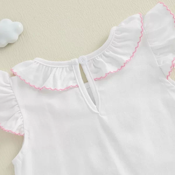 FOCUSNORM 0-18M Lovely Baby Girls Cute Rompers Bow Embroidery Ruffles Fly Sleeve Infant Bodysuits Jumpsuits - Image 6