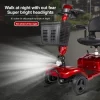 New Folding Electric Scooter 4 Wheel Elderly Disabled with Armrests Adults Mini Small With Basket 300W 24V 20AH Mobility Scooter - Image 3