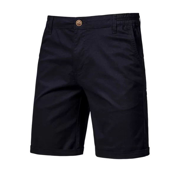 2021 New Summer 100% Cotton Solid Shorts Men High Quality Casual Business Social Elastic Waist Men Shorts 10 Colors Beach Shorts - Image 10
