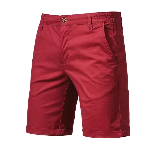 2021 New Summer 100% Cotton Solid Shorts Men High Quality Casual Business Social Elastic Waist Men Shorts 10 Colors Beach Shorts - Image 12