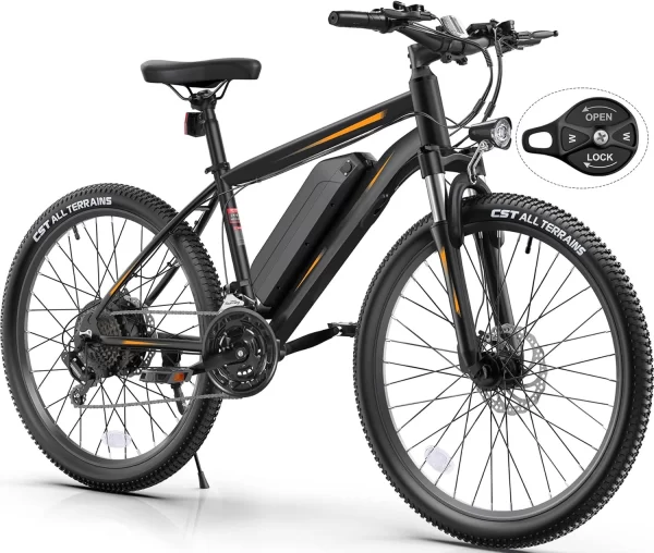 27.5" Electric Bike, 21.6MPH Electrics Bicycles Electric Mountain Bike, 48V 499WH Removable Lithium Battery, 21-Speed Gears - Image 8