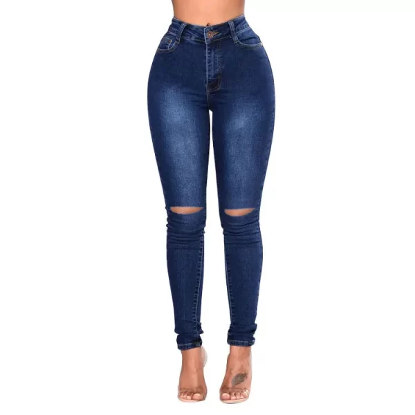2023 New Vintage Women Jeans Slim Fit High Waist Denim Pencil Pants Bootcut Summer Pull-on Skinny Jeans Blu Fashion Holee - Image 8