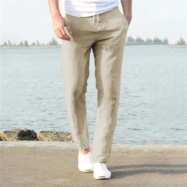 Men's Cotton Linen Pants Male Autumn New Breathable Solid Color Linen Trousers Fitness Streetwear S-3XL - Image 7