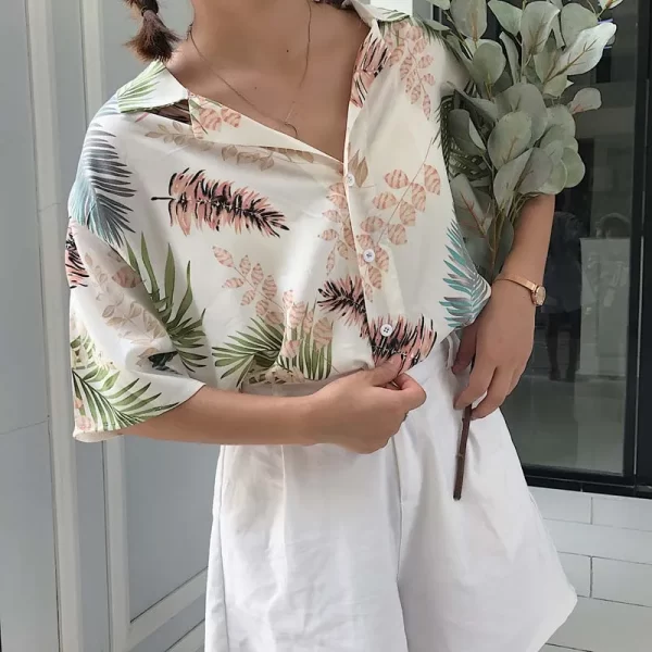 Teen Fashion Shirts Summer Chiffon Half Sleeve Top For Boy Girl Teenage Printing Casual Shirt Loose Blusas Kids Clothes 12-16Y - Image 5