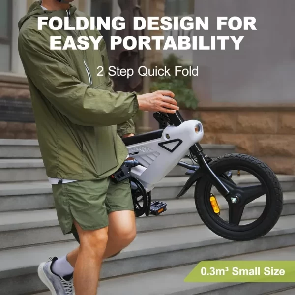 Electric Bike for Adults 500W Peak Motor, 20 mph Folding Ebike,14'' Adults Electric Bike Mini E Bikes for Adults and Teens - Image 3