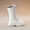 Autumn/Winter ZIP Fashion Cool Baby Girls Warm Square Heel Round Toe Casual Lace-Up Comfortable Kids Black Mid Boots - Image 5