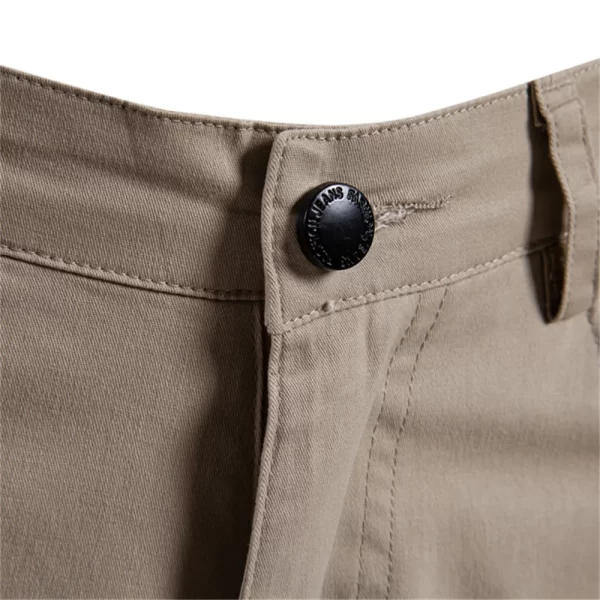 AIOPESON Men's 100% Cotton Summer Casual Shorts Multi-Pocket Shorts Solid Color 11 Colors Outdoor Breathable Shorts - Image 4