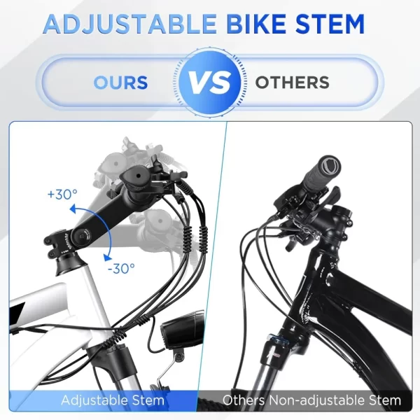 Electric Bike for Adults，26'' 1000W Peak Ebike, Up to 50 Miles 21.7MPH Electric Mountain Bike with 48V 374.4WH Removable Battery - Image 4