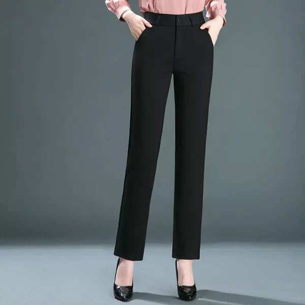 Stretch High Waist Trousers Women's Fashion Casual Pants Black Khaki Navy Blue Slacks Women Pantalones - Image 4