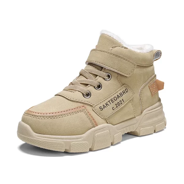 Winter Children's Boots Plus Velvet Warm Boys Girls Shoes Non-slip Waterproof New Kids Outdoor Shoes - Image 5