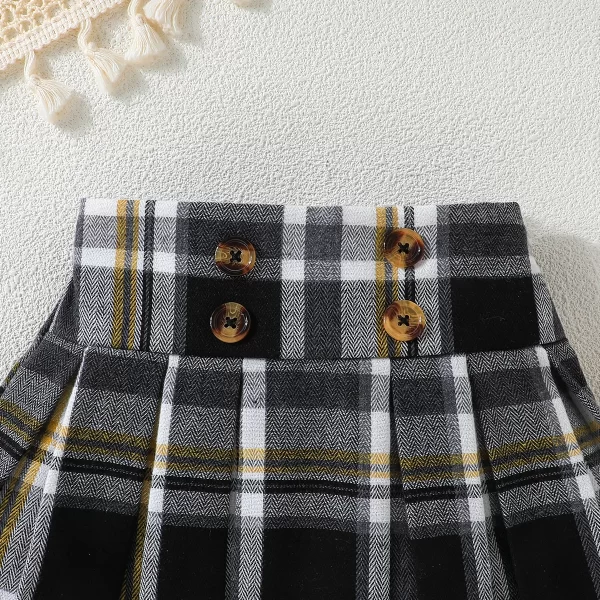 Puff Sleeve Bow Top and Elastic Pleated Skirt Summer Outfit Toddler Infant Clothing Set Kids Wear Ootd For Baby Girl - Image 3