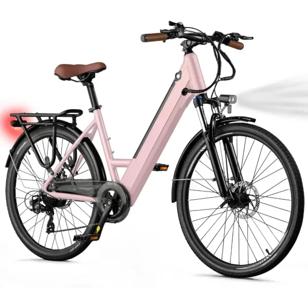 Electric Bike for Adults - 468Wh Removable Battery, 26 inch Step Thru Electric Bicycle, Peak 750W Brushless Motor Ebike, E-Bikes