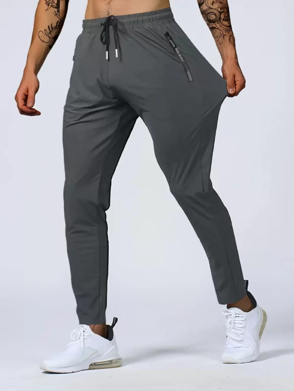 Men's Quick-drying Breathable Waist Drawstring Joggers, Chic High Stretch Sports Pantst For Fitness - Image 2