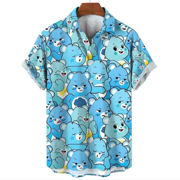 Funny Men's Shirts For Men Cute Bear 3d Print Tops Casual Clothing Summer New Short Sleeved Tee Loose Oversized Shirt - Image 2