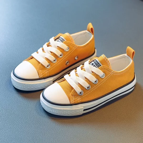 Children's Low-top Canva Shoes 2024 Spring New Style White Candy Color Men's Women's Children's Parent-child Board Shoes - Image 9
