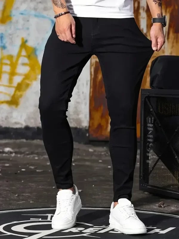 2025 Spring New Mens Slim Fit Classic Skinny Jeans Casual Street Style Casual Mens Skinny Jeans Male Slim Fit Pencil Denim Blue - Image 7