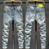 Men washed Holes Ripped Patchwork Jeans Streetwear Light Blue Denim Slim Skinny Pencil Pants Oversize men Trousers jean man - Image 6