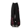 Women's Baggy Butterfly Jeans Vintage 90s Aesthetic Cowboy Pants Harajuku Oversize Denim Trousers Y2k 2000s Black Gothic Clothes - Image 2
