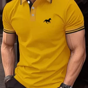 New Men's T-shirt Classic Short sleeved Polo Shirt Summer Top Casual T-shirt Button Lapel Super Large S-3XL Casual Polo Shirt