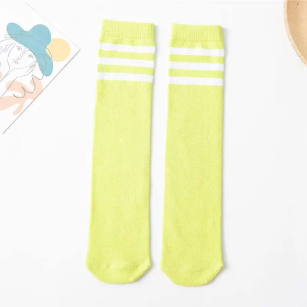 Kids Soccer Socks Three Stripes Knee High Socks Cotton Sports Socks Toddler Boys Girls Uniform Tube Socks - Image 6