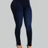 Woman's pure color jeans denim high waist jeans street play cultivate one's morality pants shaping figure with high waist jeans - Image 3