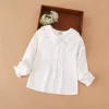 Girls Shirt 2025 Spring Autumn New Arrival Lace Collar Clothes Kids College Style Blouses for 5-12 Years