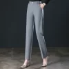 2024 New Fashion Trousers Women's High Waisted Straight Suit Pants Loose Dress Pants Black Beige Grey Slacks Women Pantalones - Image 4