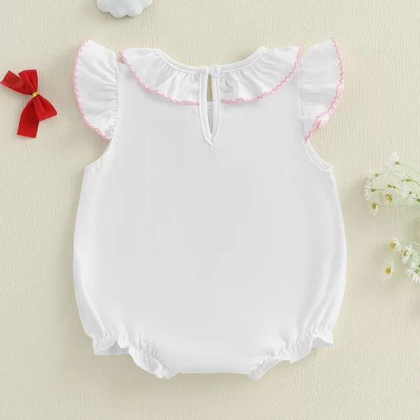 FOCUSNORM 0-18M Lovely Baby Girls Cute Rompers Bow Embroidery Ruffles Fly Sleeve Infant Bodysuits Jumpsuits - Image 3